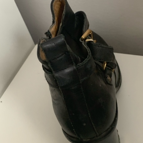 Topshop Black Leather Heeled Ankle Boots With Gold - Picture 12 of 16